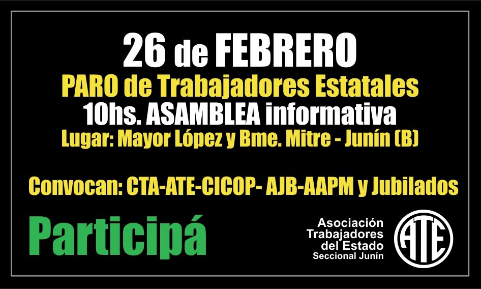 En Junín Paro 26 de febrero Actividades